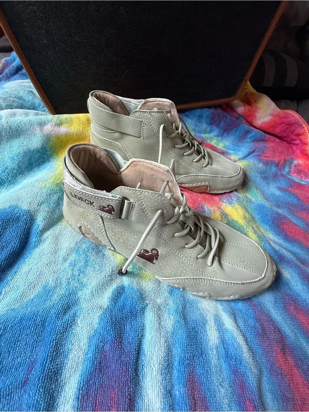 Casual Ankle Booties in Light Sage - Comfortable Lace-Up Style